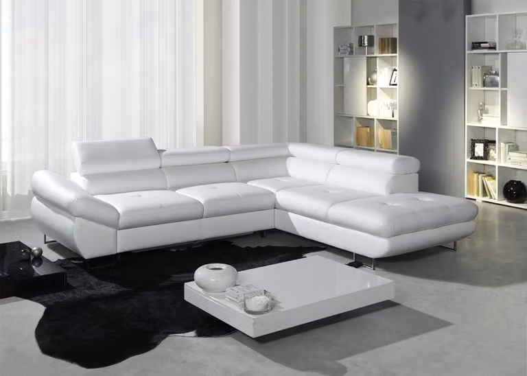 Ecksofa Eck Wahl Leder Polster Bett+Kasten Couch Sofa Ecke Garnitur