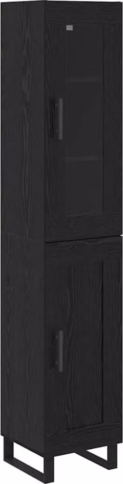 Credenza Rovere Nero 34,5 x 34 x 180 cm Legno multistrato