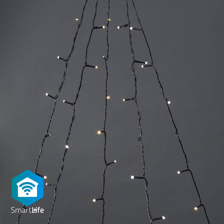 Luci di Natale Nedis SmartLife - Albero - Wi-Fi - Bianco caldo o freddo - 200 LED - 20,0 m - 5 x 4 m - Android / IOS
