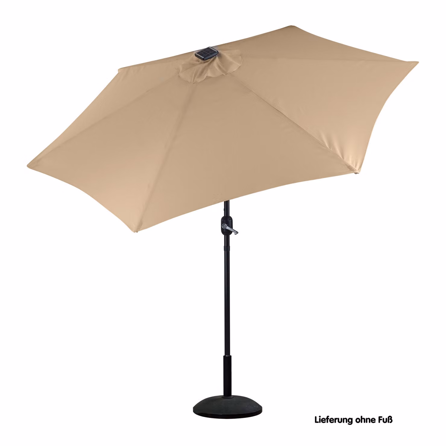Ombrellone in alluminio Ombrellone da giardino _ 2,7 m Solare/LED 24 luci beige