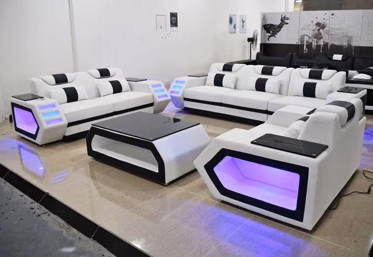 Garnitur 3+2+1 Sitzer Couchtisch Beistelltisch Wohnlandschaft Sofa Couch 4tlg.