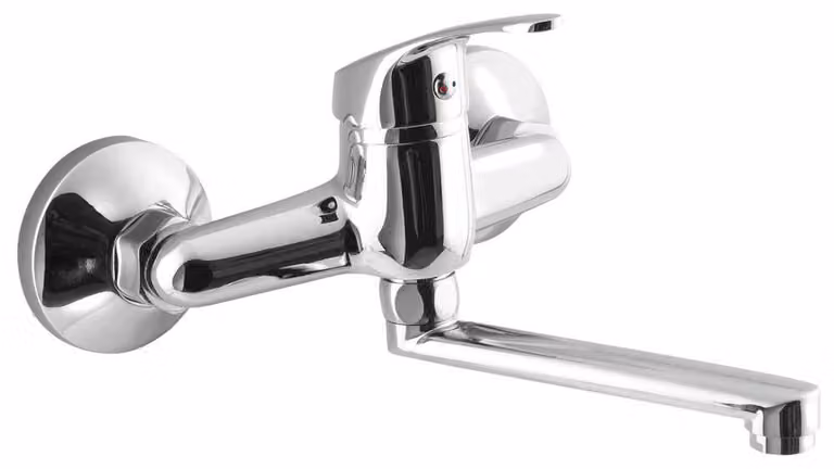 AQUALINE 35, rubinetto da parete, bocca piatta da 160 mm, cromato