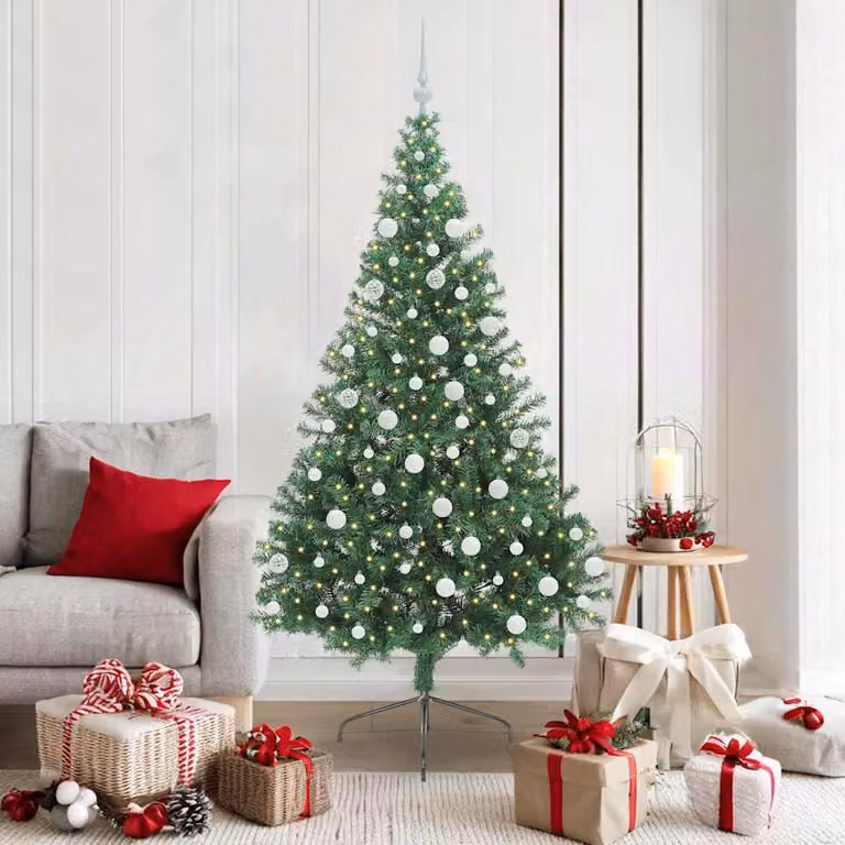 Maison Exclusive - Albero di Natale artificiale preilluminato verde 180 cm PVC