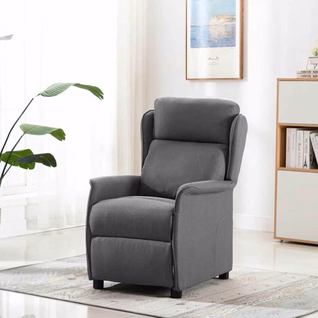 Poltrona massaggiante vidaXL, grigio chiaro, 93,5 x 67,5 x 101,5 cm, rivestita in tessuto