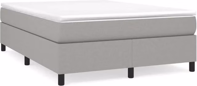 Letto matrimoniale Design In con rete a molle e struttura imbottita in tessuto Grigio Chiaro L: 140 cm, P: 200 cm – 1