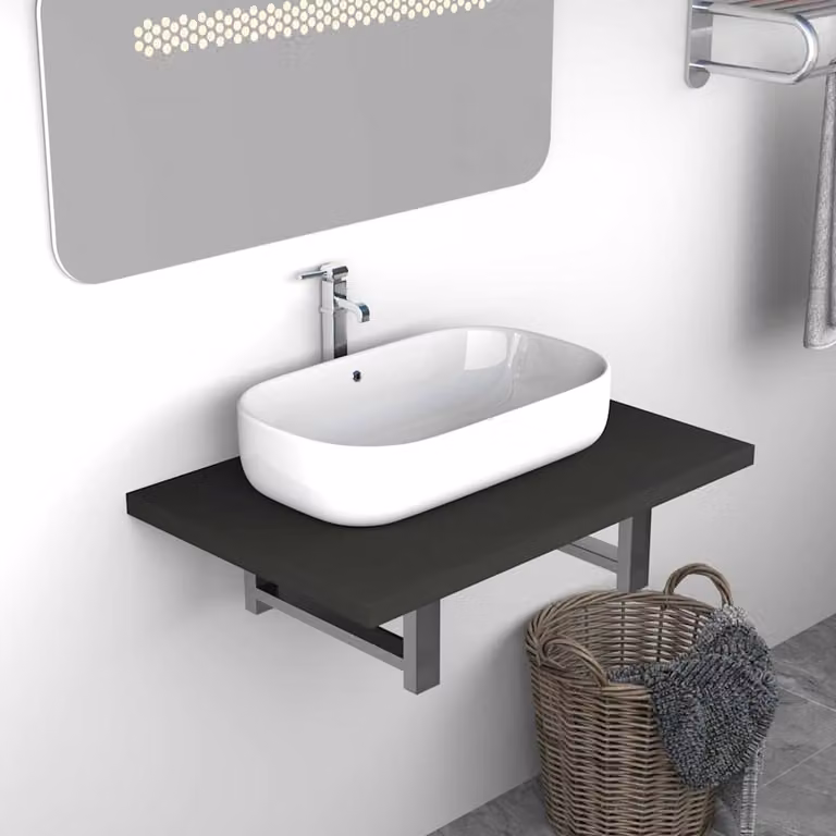 Mobile da bagno moderno vidaXL Grigio L: 60 cm, P: 40 cm, H: 16,3 cm
