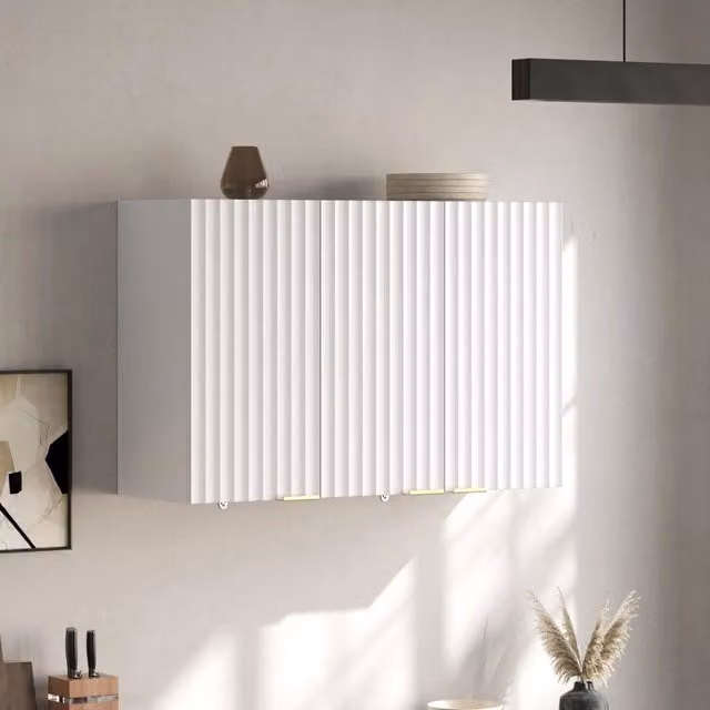 Mobile pensile da parete a 3 ante in MDF; 90 x 29 x 60 cm; bianco