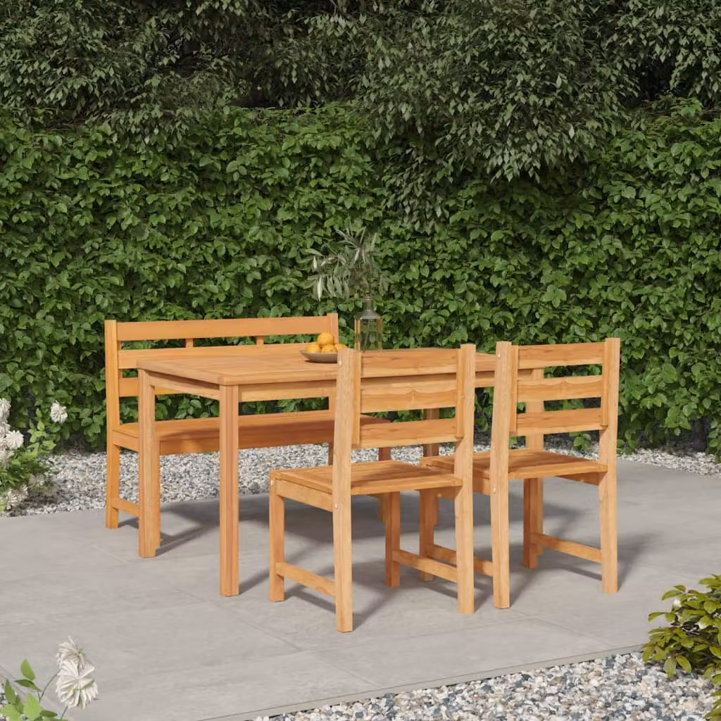 Set da pranzo per giardino vidaXL in legno di teak marrone composto da 4 pezzi
