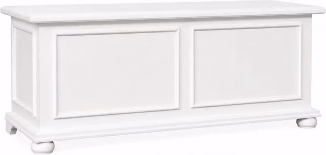 Cassapanca in legno bianco anticato shabby 120x42x50 - Mobili 2G