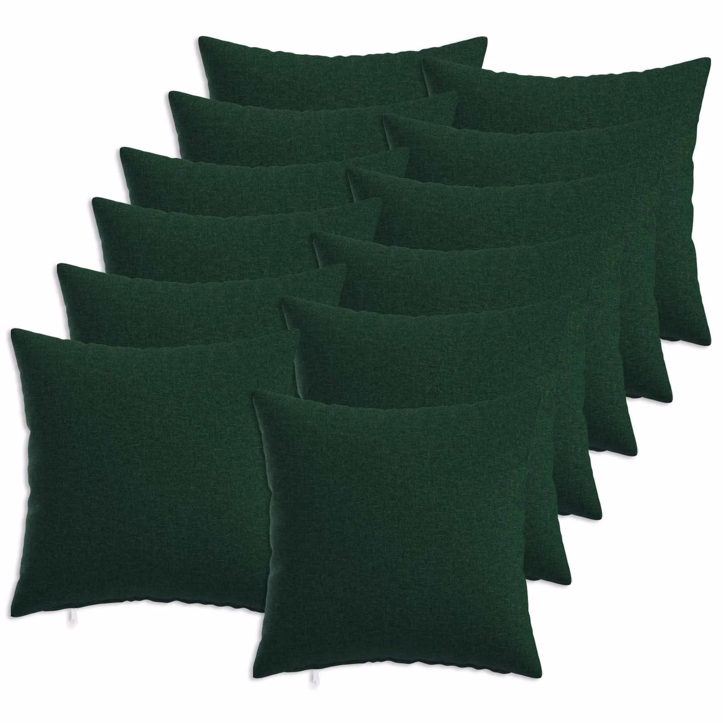 Set di 12 federe vidaXL HEERLEN in tessuto verde scuro, forma quadrata, L 50 x P 50 cm
