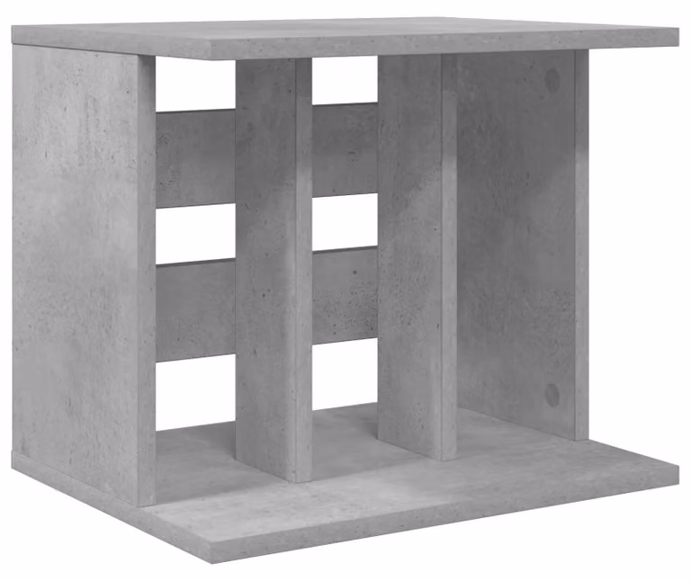 Contenitore per dischi in vinile, colore grigio cemento, dimensioni 42 x 33 x 36 cm