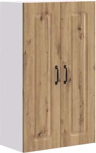 Mobile a muro moderno HELLOSHOP26 in legno composito rovere marrone con ante a battente e ripiani interni L/P/H: 60 x 31 x 100 cm