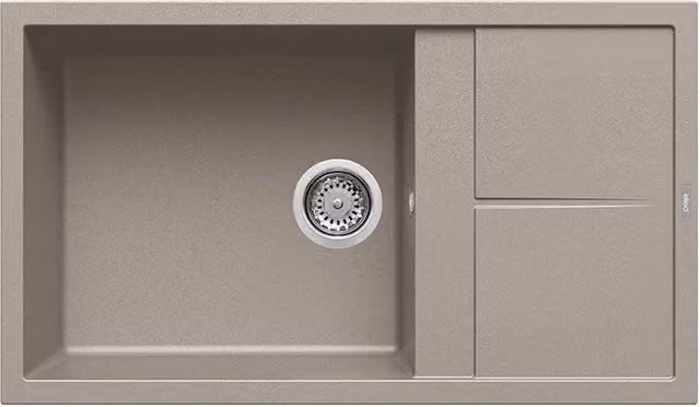 Lavello da incasso Elleci Unico 410 in Granitek con 1 vasca, Grigio Tortora, L: 86 cm, P: 50 cm – 1