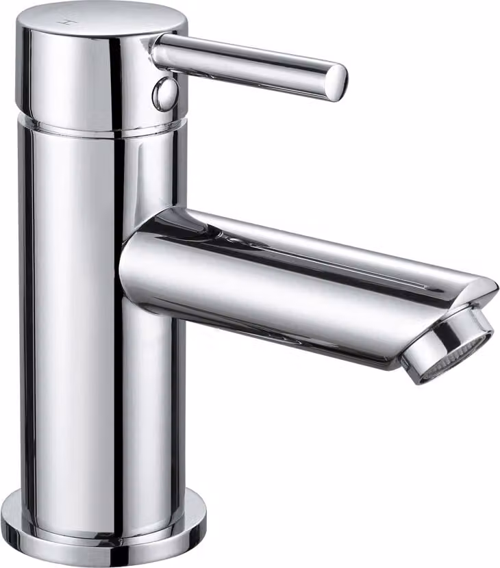 Miscelatore monocomando per lavabo, con controllo dell'acqua fredda e calda, finitura cromata, marca Aloni