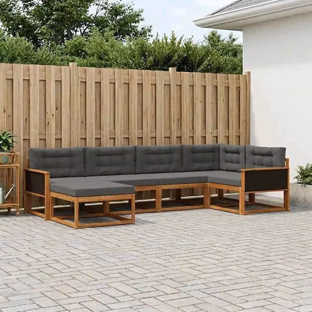Set di divani da esterno 6 pz Naturale e Antracite 3382695