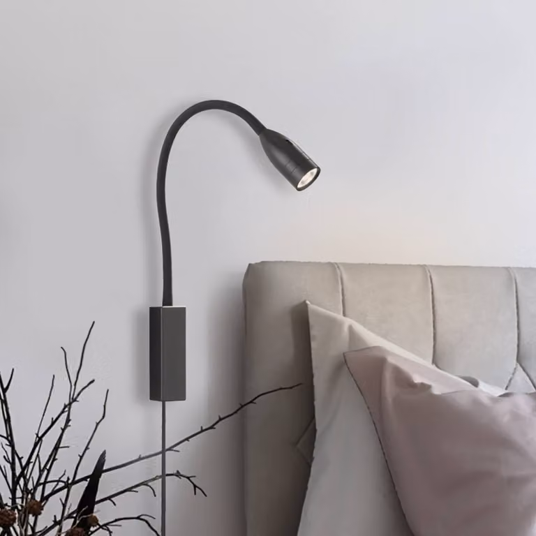 FISCHER & HONSEL Applique da parete a LED Sten, dimmerabile, Nero, Soggiorno / Sala da pranzo, Metallo, Moderno, Applique a LED