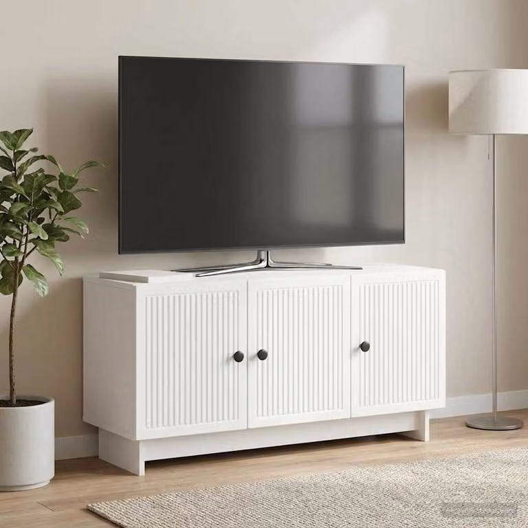 Mobile TV vidaXL Bianco in Legno Ingegnerizzato, L 99 x P 34,5 x H 50 cm