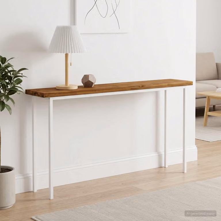 Piano del tavolo rettangolare in legno di acacia vidaXL, marrone, L 160 cm x P 20 cm x H 3,2 cm