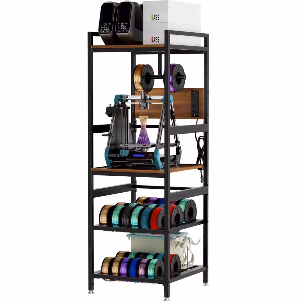 Mobile contenitore per stampante 3D OKWISH con porta filamento a T e ripiani in metallo, nero, L: 67.5 cm, P: 67.5 cm, H: 26.0 cm – 2