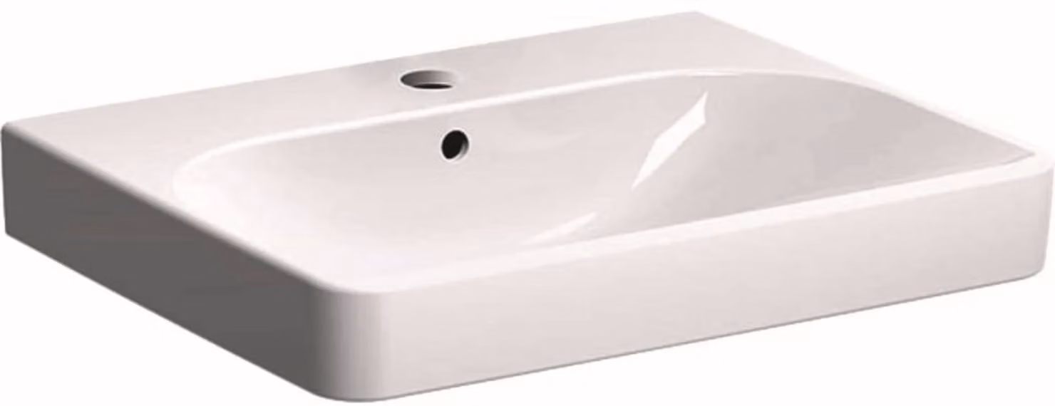 Geberit Smyle Square lavabo 500229, 60x48cm, avec trou pour robinetterie et trop-plein, 500.229.01.1, 500.229.01.1