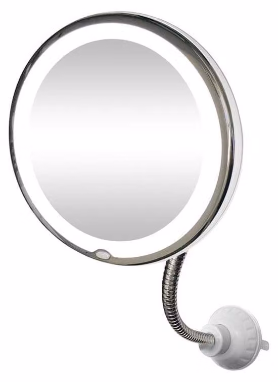 UNIQ Specchio da bagno flessibile con ventosa - Ingrandimento 10x e rotazione a 360 gradi