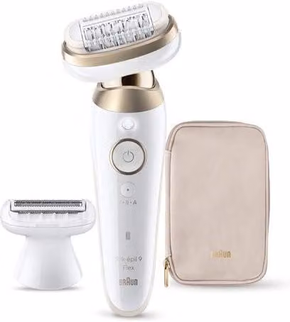 Braun Silk-épil 9 Flex SES9 030, epilatore wet & dry bianco e oro per una pelle liscia a lungo