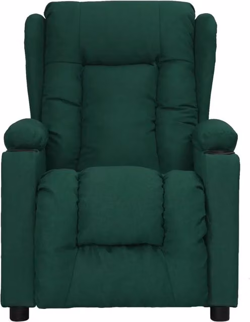 Poltrona | Sedia Relax Reclinabile in Tessuto Verde Scuro