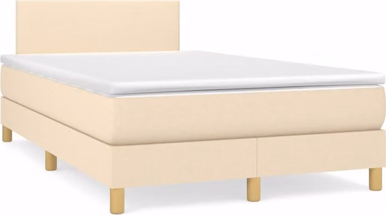 Maison Exclusive - Letto a Molle con Materasso e LED Crema 120x190 cm in Tessuto