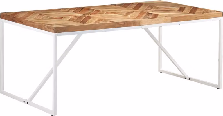 The Living Store Tavolo da pranzo 180x90x76 cm in legno massiccio di acacia e mango