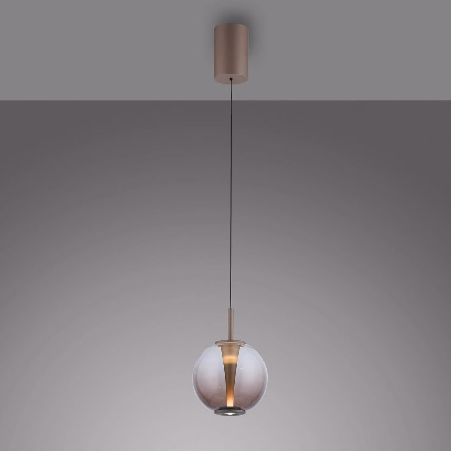 PURE Lampada a sospensione Infinity, dimmerabile, Bronzo / Ottone antico, Soggiorno / Sala da pranzo, Vetro, Lampada a sospensione