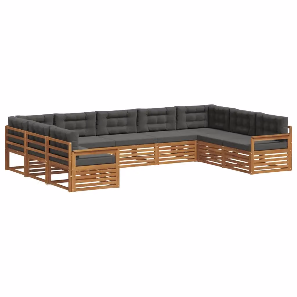 Set di divani da esterno vidaXL in legno di acacia con cuscini, beige e antracite – 2