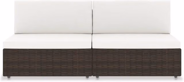 Divano Modulare a 2 Posti-Sofa Modulare-Divanetto in Polyrattan Marrone 775678