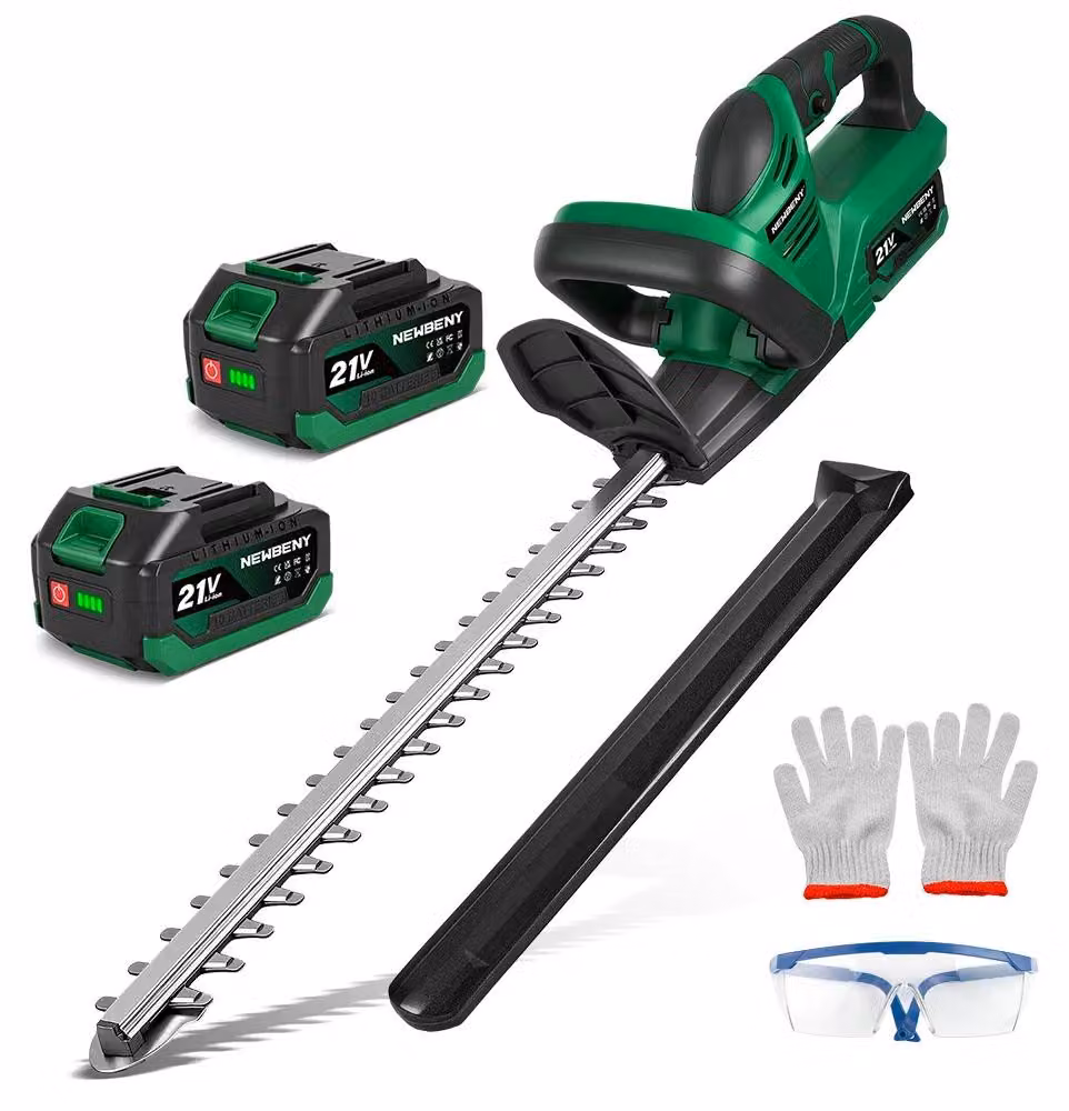 Tagliasiepi elettrico - Tagliasiepi a batteria - 2000 W - Lame da 51 cm - 15000 giri/min - A doppio taglio - 2 batterie