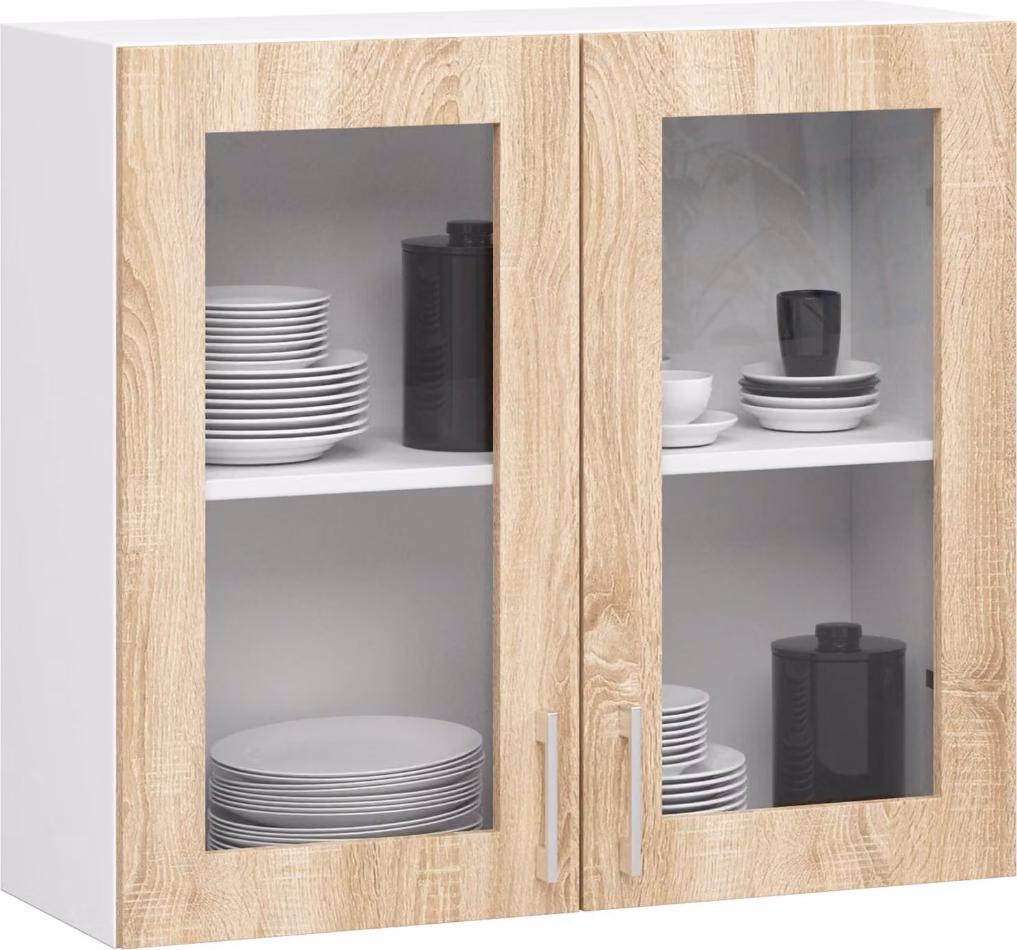 raumhirsch: Mobiletto sospeso | Pensile | 2 ante, chiusura ammortizzata, 80 x 72 x 31 cm