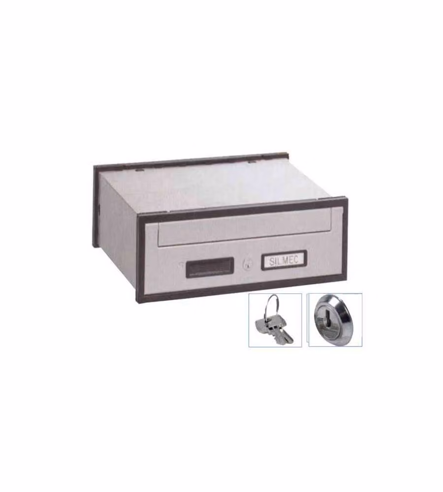 Casellario Orizzontale con portina in Alluminio Silver Anteriore 30-101 Silmec