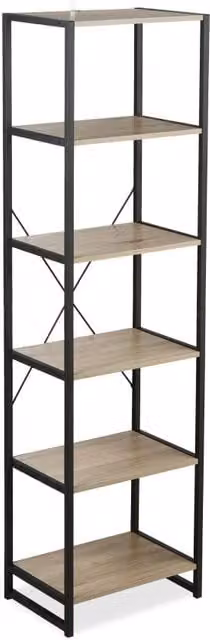 Scaffale da terra industriale 180 x 60 x 30 cm 6 livelli portaoggetti versatile in metallo nero 13_0004755