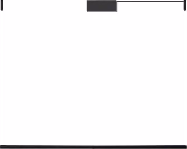 Daisho PRO - Sospensione Orizzontale LED 42W 3000K CRI90 156,5 x 2 x 160 cm, Finitura Nera, IP20, Design Minimale Antiriflesso UGR