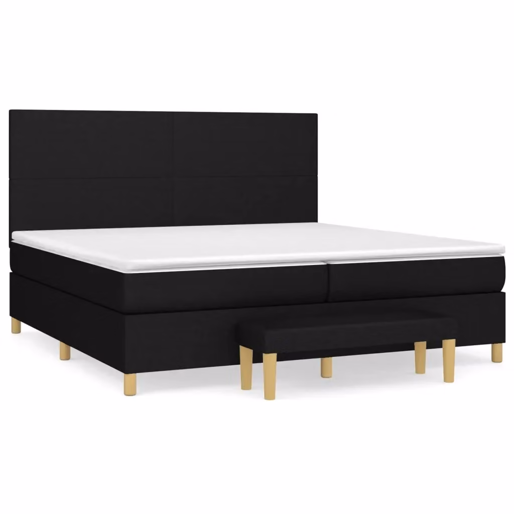 Letto Ibrido con Giroletto a Molle e Materasso vidaXL, Nero e Bianco, L/P: 200 x 200 cm – 2