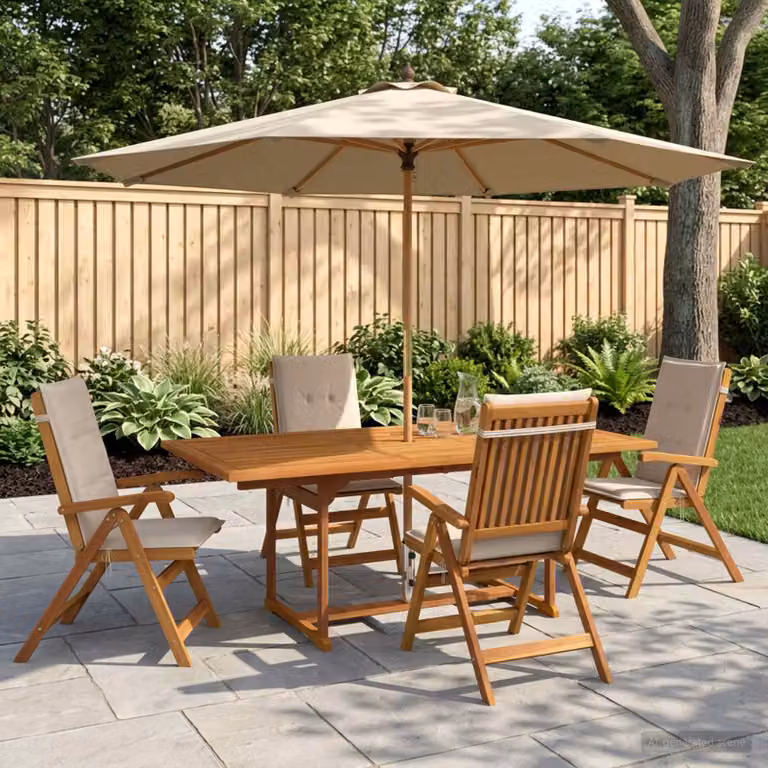 Set da pranzo da giardino vidaXL in legno di acacia naturale composto da 5 pezzi