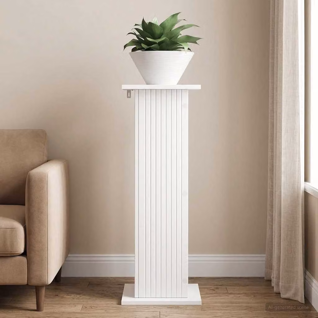 vidaXL Supporto per piante moderno in legno bianco L/P/H: 30,5 x 30 x 80,5 cm