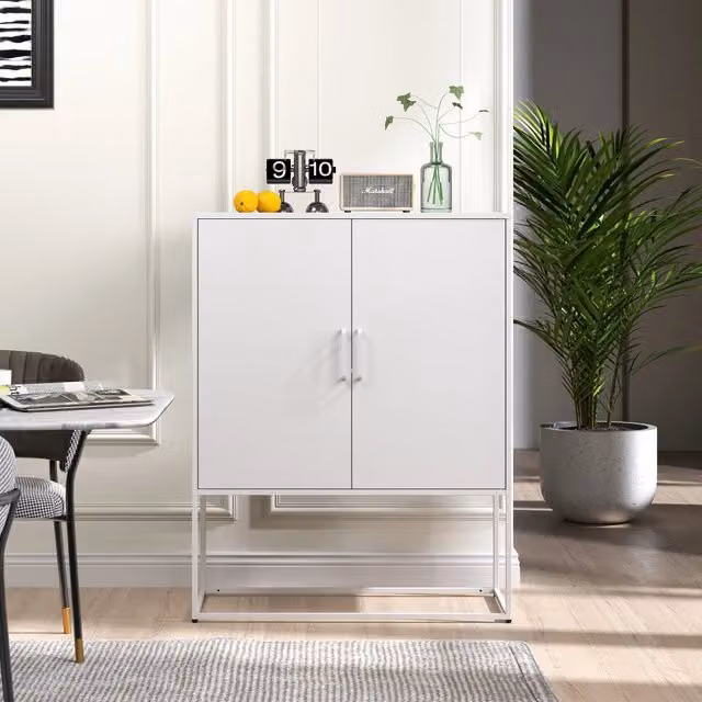 Cassettiera in metallo Xylo bianca L: 85 cm, P: 40 cm, H: 109 cm