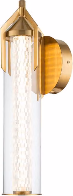 Applique bagno retro oro tubo vetro 50cm LED 18W Quintiesse