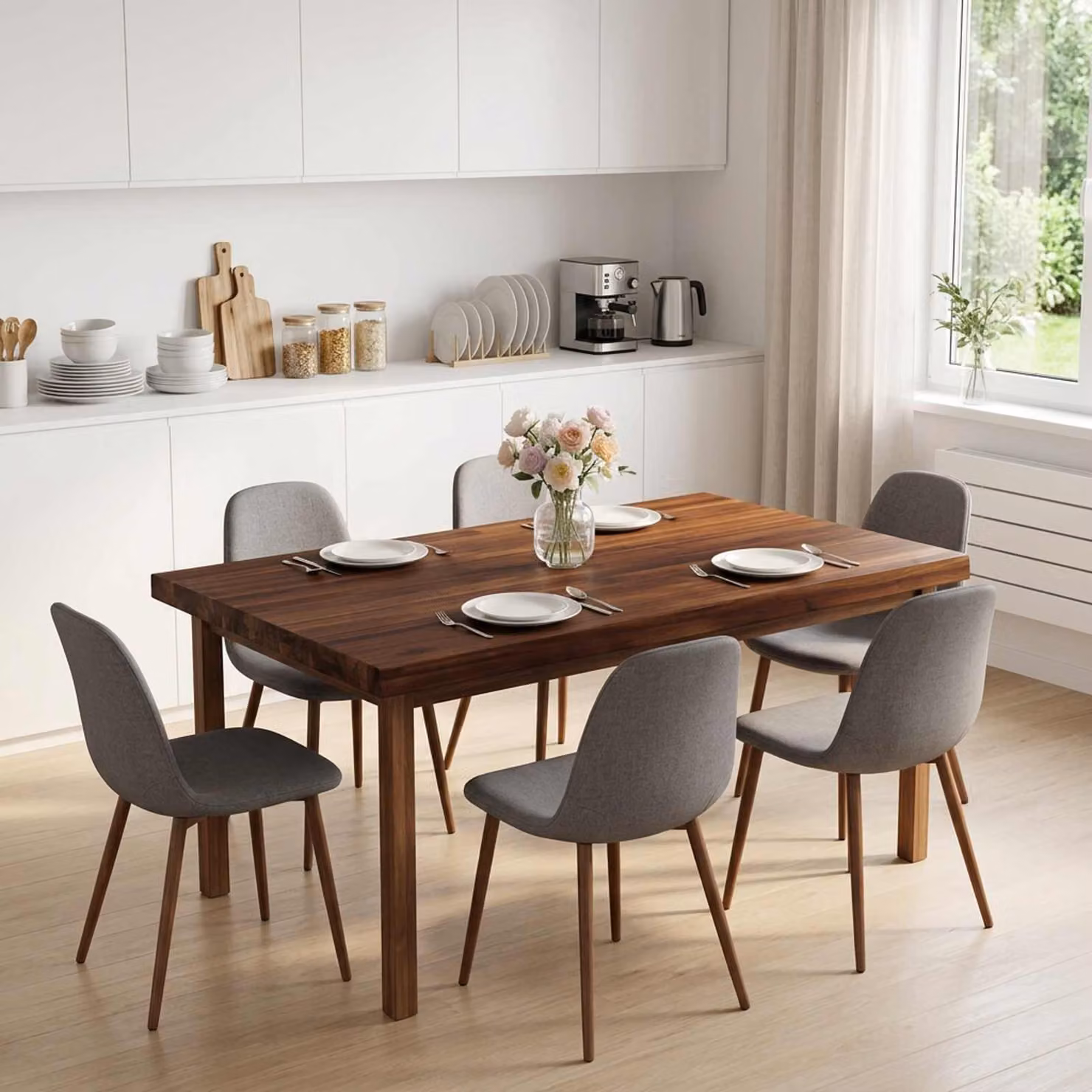 Piano del tavolo rettangolare in legno di acacia vidaXL, marrone, L 90 cm x P 60 cm x H 3,2 cm