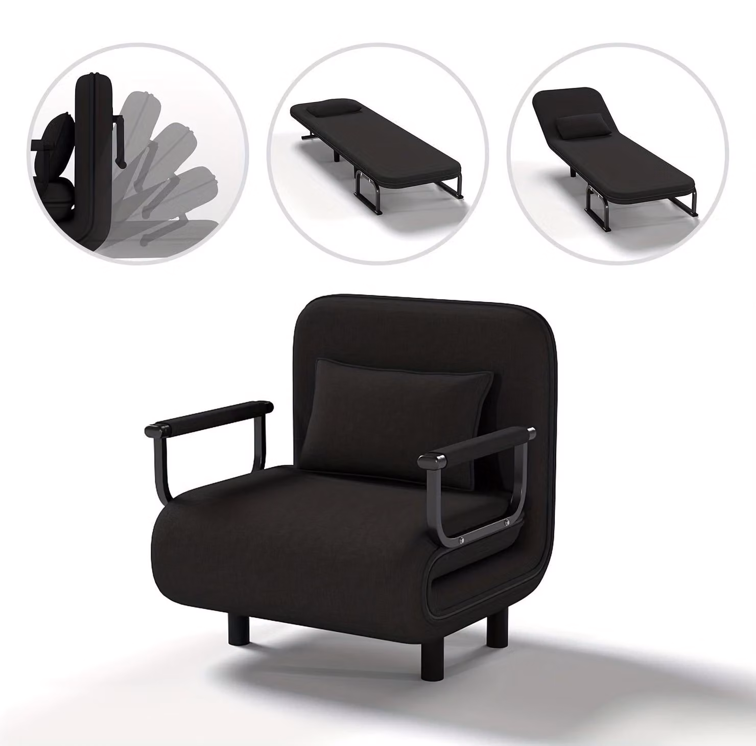Divano letto - Letto a scomparsa - Divano trasformabile in letto - Letto per ospiti - Arredo letto - Meccanismo di apertura manuale - Cuscini in memory foam