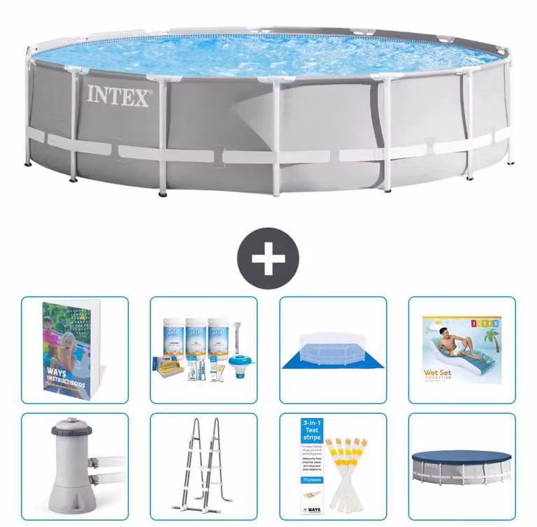 Struttura per piscina a forma di prisma - 427x107 cm - composta da 7 elementi - modello S683