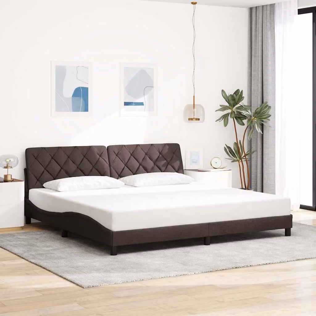 Giroletto senza materasso vidaXL in tessuto marrone scuro L/P/H: 200 x 200 x 74,5 cm – 1