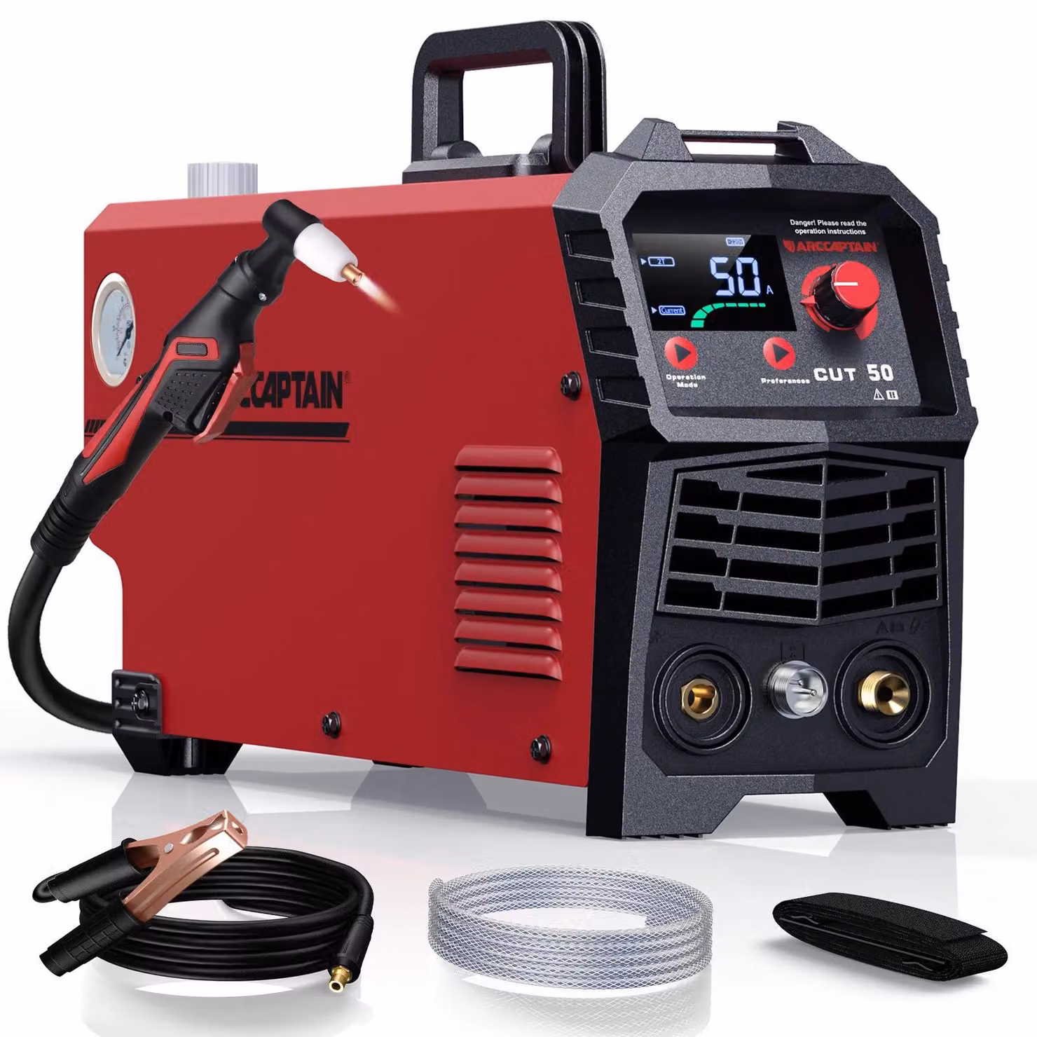Tagliasaldatura al plasma - AR-CUT50 IGBT - Inverter da 50A, avviamento ad alta frequenza, plasma ad aria - Alimentazione 220V - Adatto per alluminio e acciaio - Portatile