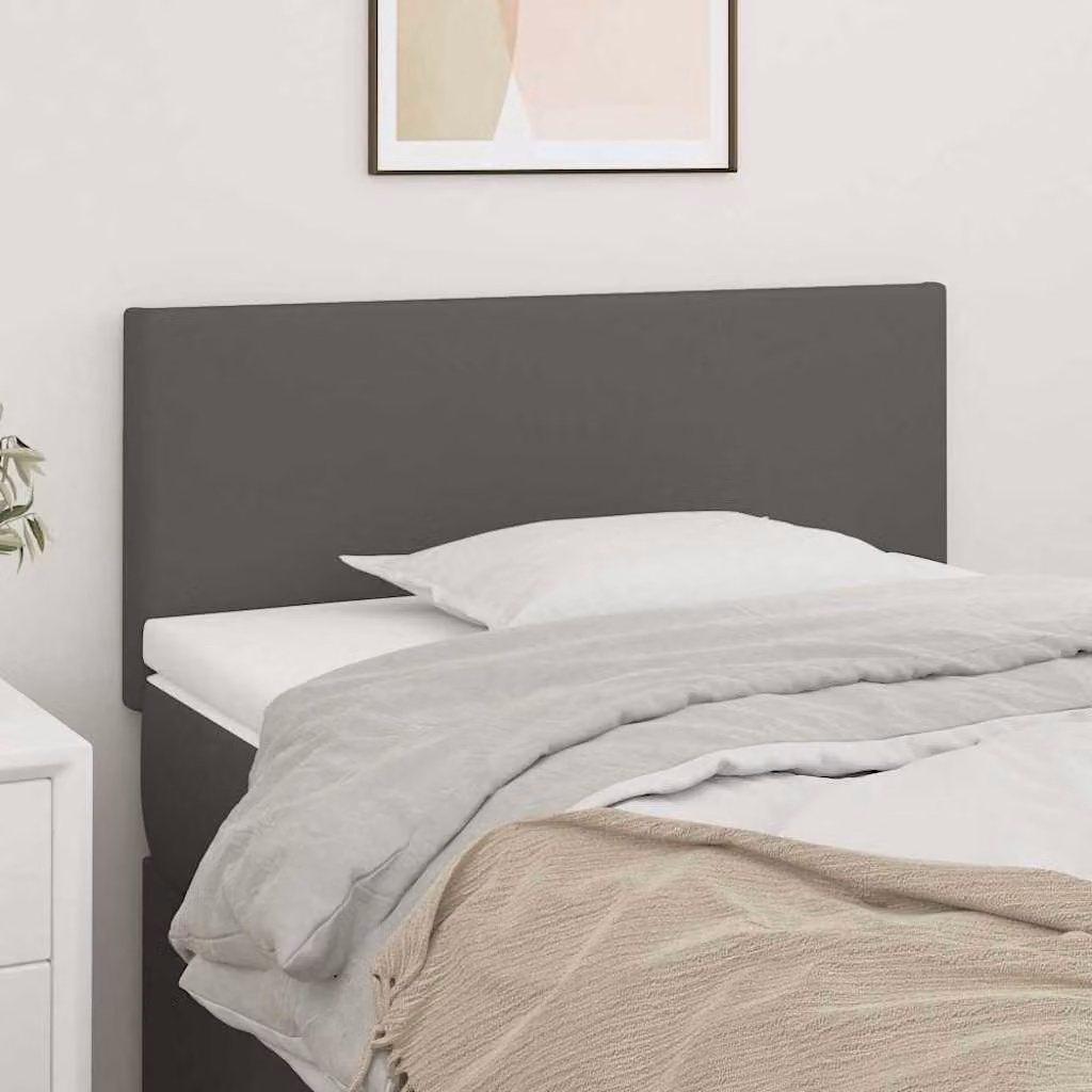 Testiera per letto vidaXL in similpelle grigia con struttura in legno, L: 80 cm, P: 5 cm, H: 78-88 cm