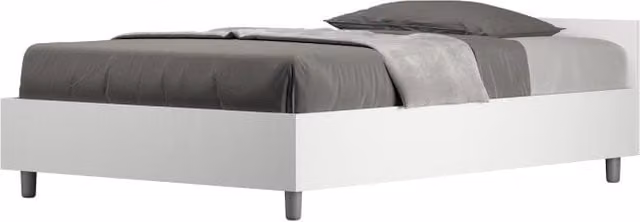 Letto 1 piazza e mezza 120x190 cm Nuamo - Senza rete,Bianco Frassino