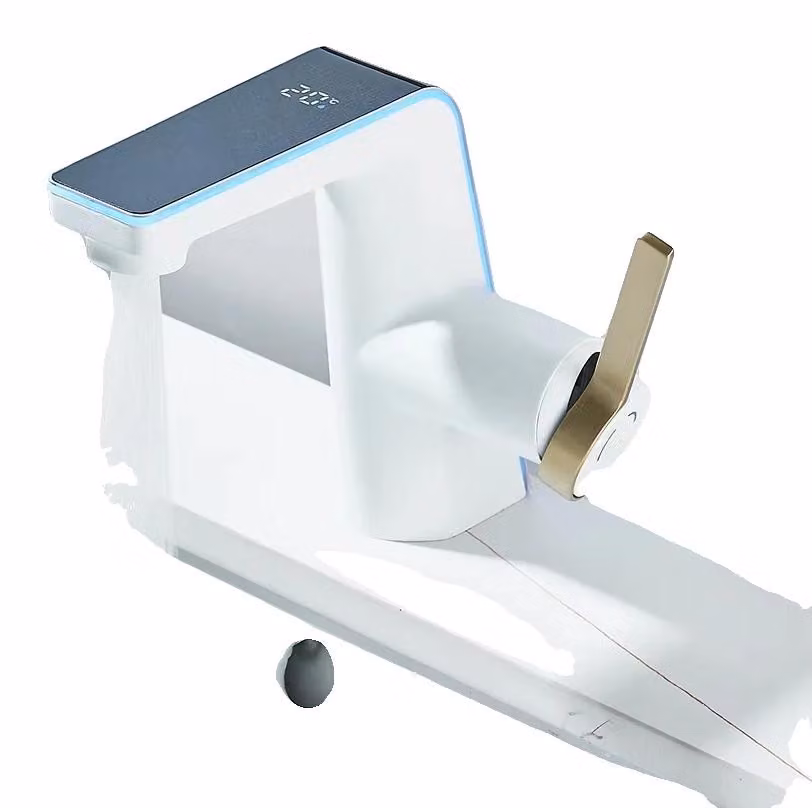 Miscelatore per lavabo, monocomando, con display LED, bianco